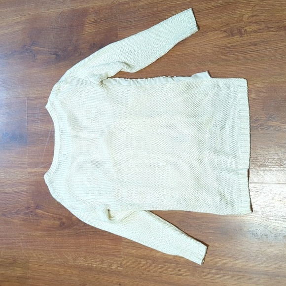 Off-white crochet sweater size small knit scoop neck, Philosophy Republic - Picture 4 of 7